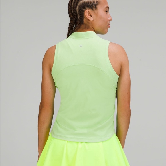 Front-Zip Mockneck Tennis Tank Top - Picture 2 of 10